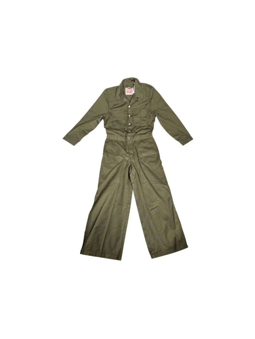 Levis Womens Iconic Cotton Jumpsuit Size Small Olive Night Green NWT Sample